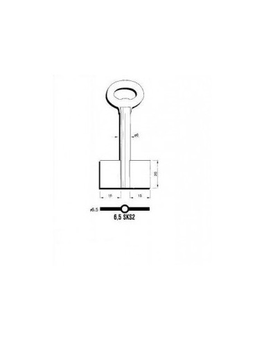 Key blank X X X X 6,5SKS2
