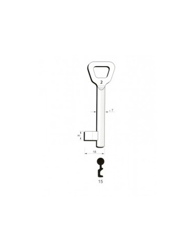 Key blank Hobes15 7mm