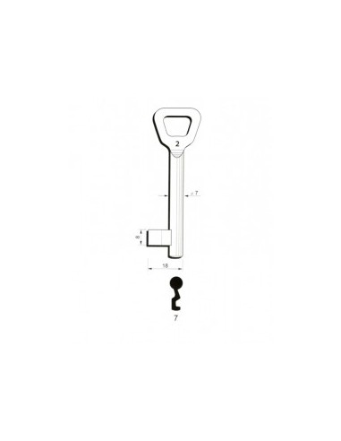 Key blank Hobes7 7mm