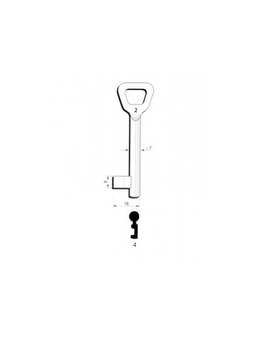 Key blank Hobes4 7mm