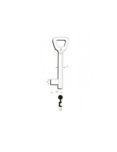 Key blank Hobes13 7mm