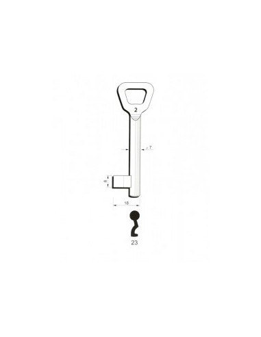 Key blank Hobes14 7mm