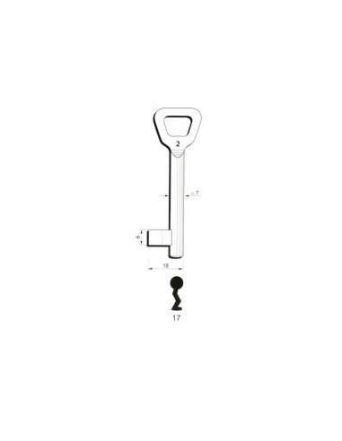 Key blank Hobes17 7mm