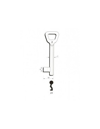 Key blank Hobes24 7mm