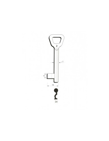 Key blank Hobes34 7mm