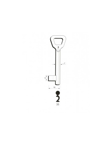 Key blank Hobes35 7mm