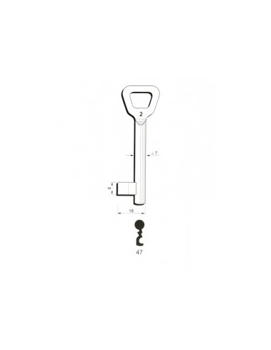 Key blank Hobes47 7mm
