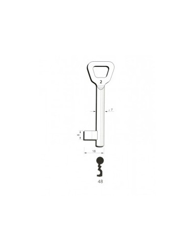Key blank Hobes48 7mm
