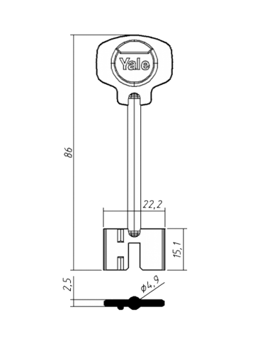 Key blank YALE-1
