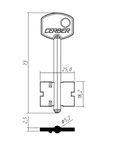 Key blank X X X X CERBER-1
