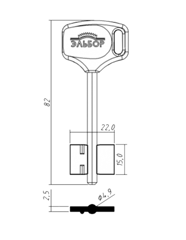 Key blank X X X X ELBOR14-PL