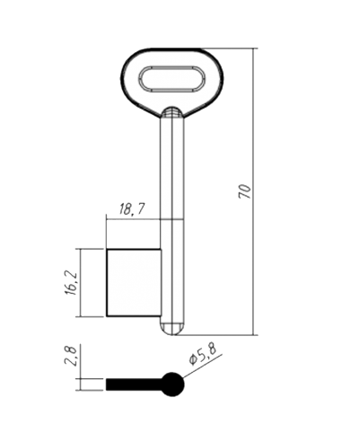 Key blank X X X X GPZ-MINI