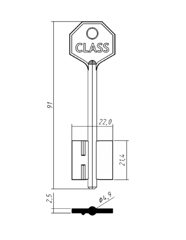 Key blank X X X X CLASS-5
