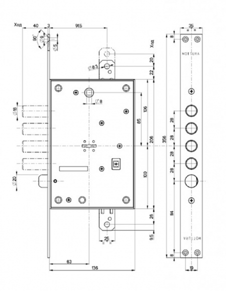 Primary lock Mottura 52771 Left