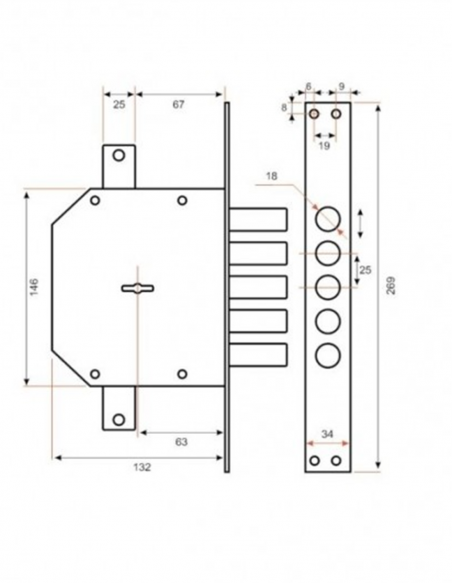 Additional lock Mottura 50798 Right