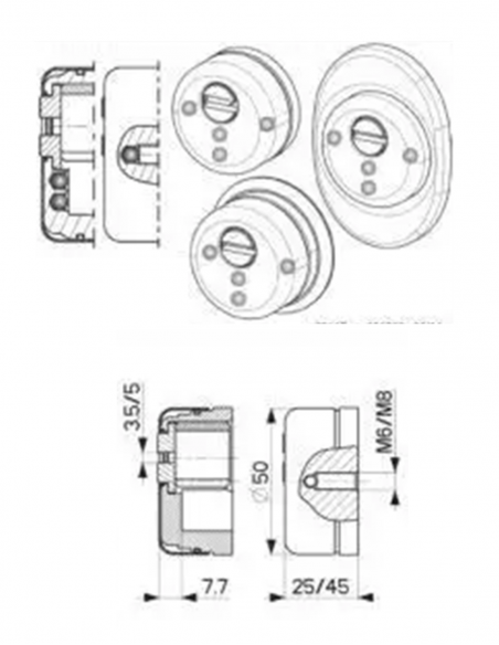 Euro cylinder cover (armoured) Mottura Defender 94KITCR Chrome