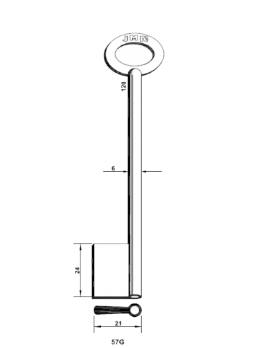 Key blank 57G