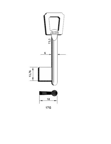 Key blank 17G