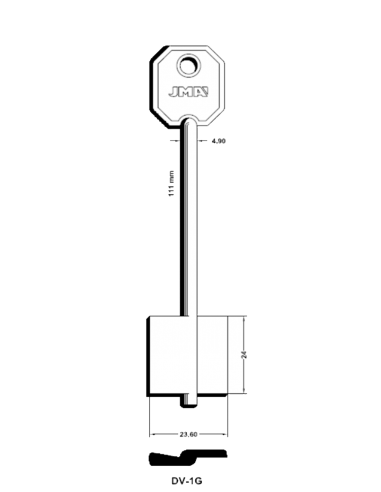 Key blank DV-1G