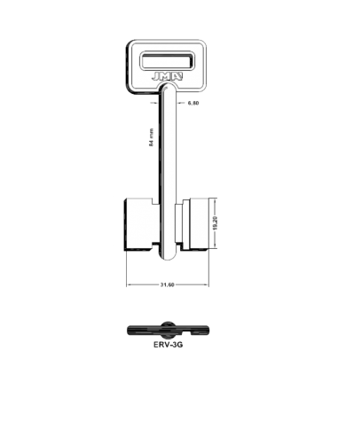 Key blank ERV-3G