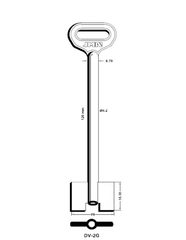 Key blank DV-2G