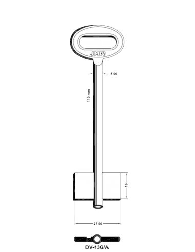 Key blank DV-13G/A