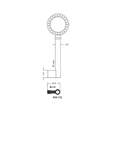 Key blank AA-1G