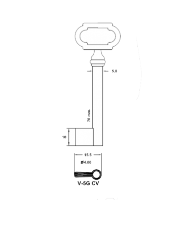 Key blank V-5G