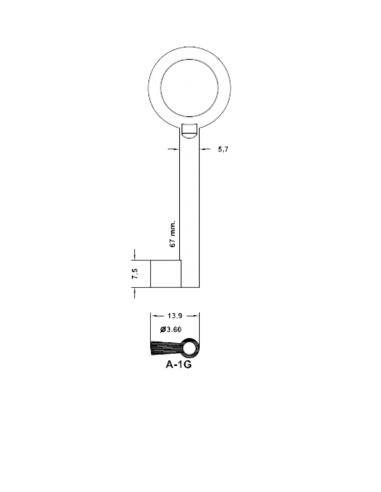 Key blank A-1G