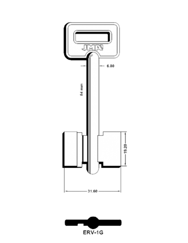 Key blank ERV-1G