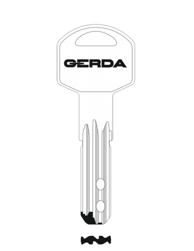 Key blank GERDA WKM4S with holes