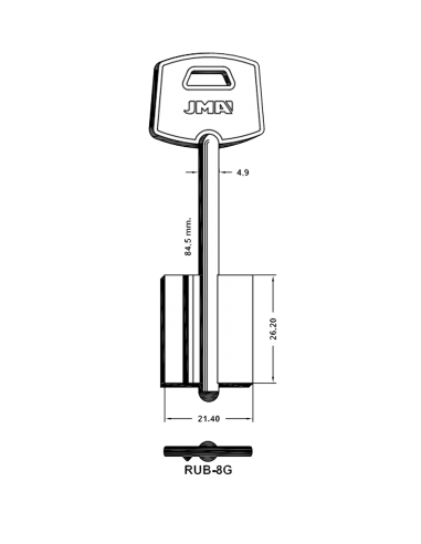 Key blank RUB-8G