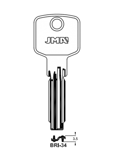 Key blank BRI-34