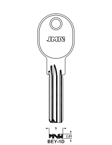 Key blank BEY-1D