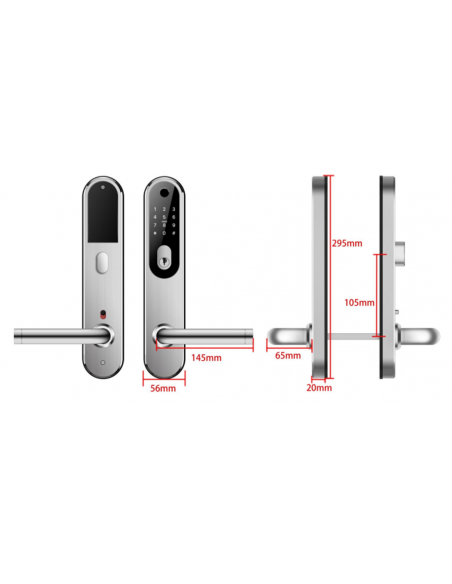 Smart door handle Aras S Silver