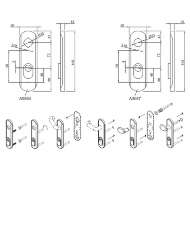 Door handle Disec TF002LTD1MG Satin...