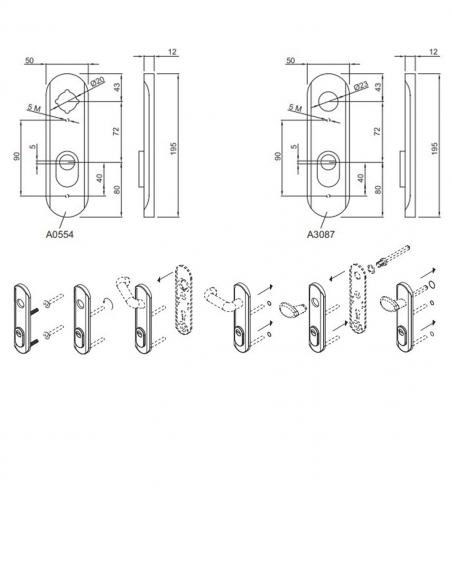 Door handle Disec TF002LTD1MG Satin Chrome Universal