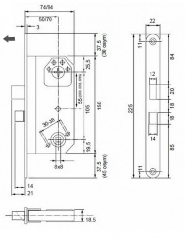 Primary lock Assa 565 Right