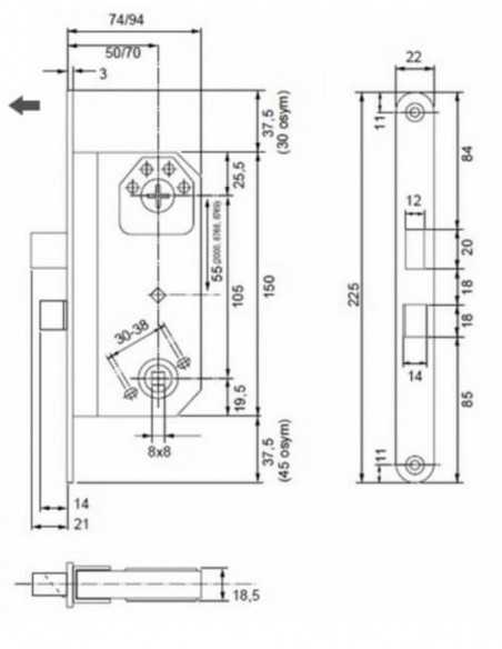 Primary lock Assa 565 Left