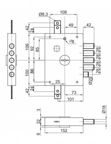 Primary lock Atra Dierre 7111 1DE Right