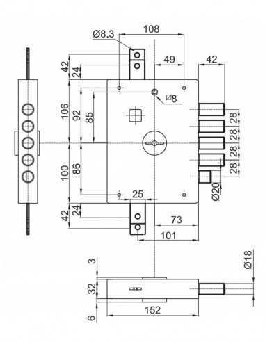 Primary lock Atra Dierre 7112 1SE Left
