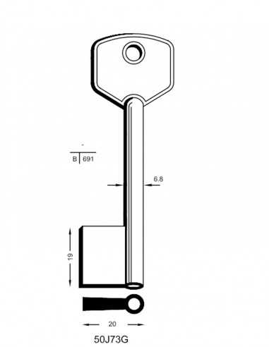 Key blank 73G