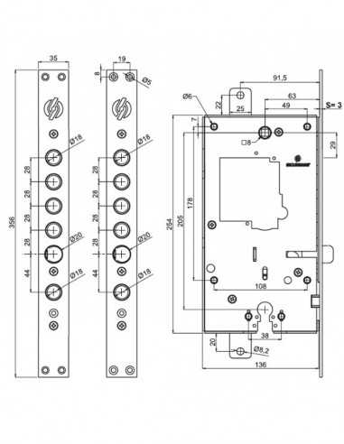 Primary lock Securemme FS 2530 Right