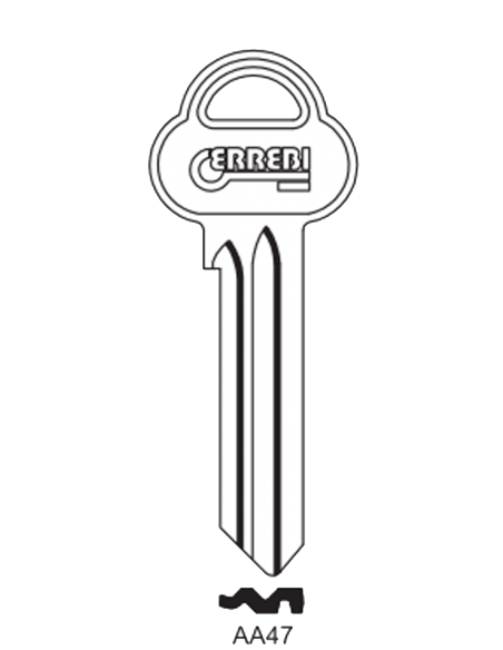 Key blank AA47 STYLCOLOR