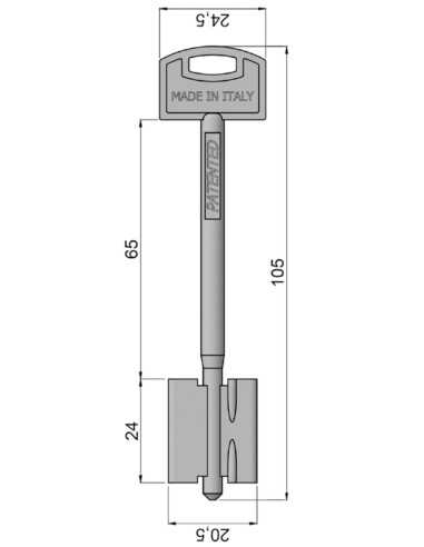 Key blank Securemme Securmap 24 (CK4)...