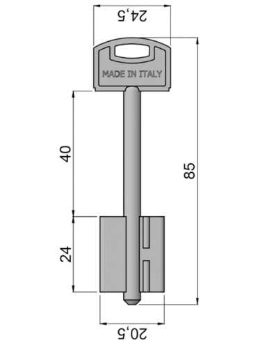 Key blank Securemme 85 MM OCCGXNISBOZ...