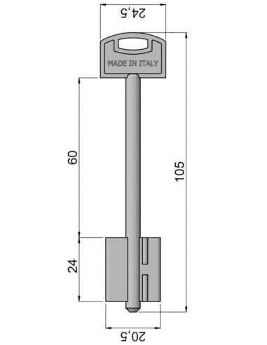 Key blank Securemme 105 MM...