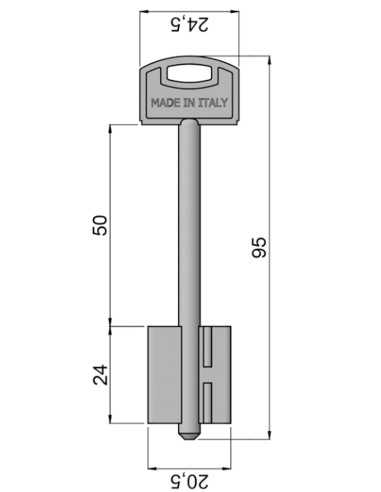 Key blank Securemme 95 MM OCCGXNISBOZ...